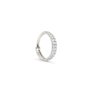 Double Row Silver Hoop Ear Ring