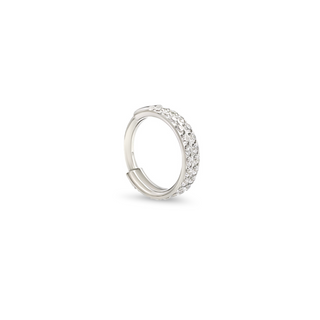 Double Row Silver Hoop Ear Ring