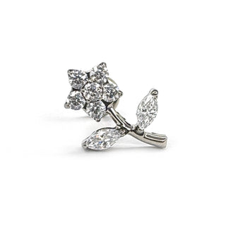 Rose silver titanium flat back