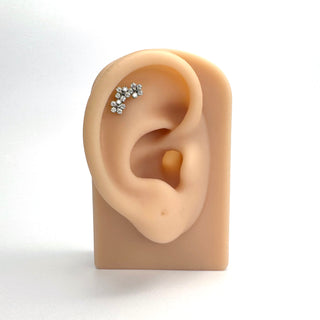 Lorom silver titanium flat back