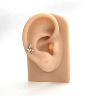 Rose silver titanium flat back