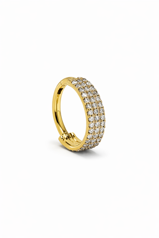 Diamond Halo - Gold & Diamond Hoop Earring
