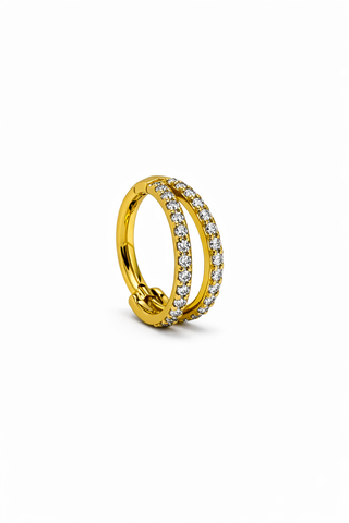 Opaline - Gold & Diamond Hoop Earring