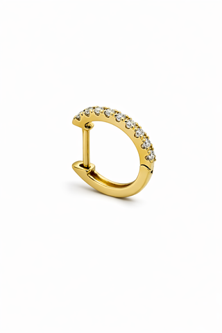 Halo Curve - Gold & Diamond Huggie