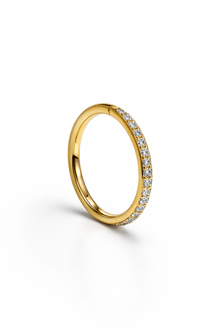 Eclat Soleil - 10mm - Gold & Diamond Hoop Earring