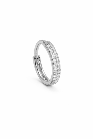 Elysia Hoop - 8mm - Gold & Diamond Hoop