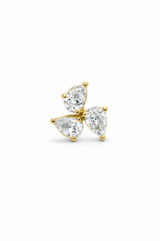 Luminara - Gold & Diamond Flat Back Earring Stud