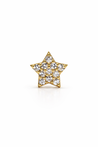 Aurora Star - Gold & Diamond Flat Back Earring Stud