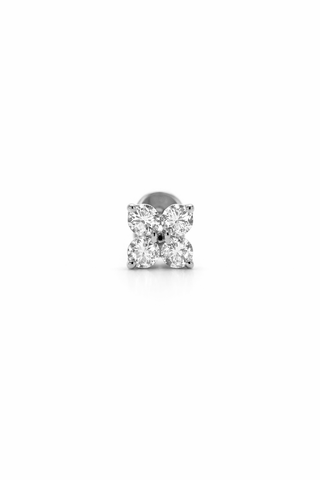 Elise - Gold & Diamond Flat Back Stud Earring