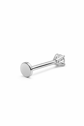 Pure Solitaire - 4 mm - Gold & Diamond Flat Back Stud Earring