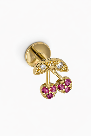 Blossom Whisper- Gold & Diamond Flat Back Earring Stud