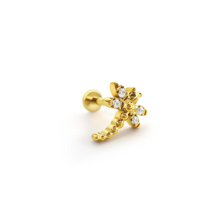 Floral Grace Gold Flat Back
