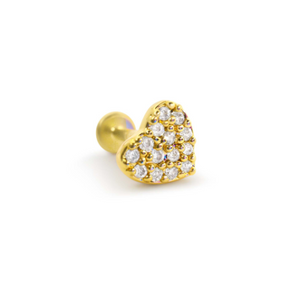 Gold Heart titanium flat back