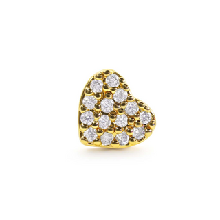 Gold Heart titanium flat back