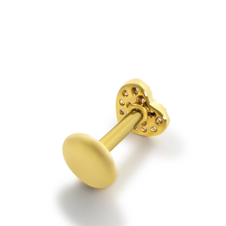Gold Heart titanium flat back
