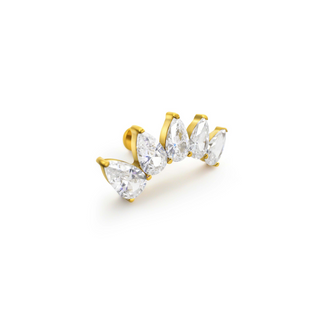 Crown Gem gold titanium flat back