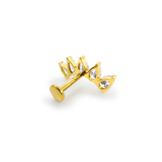 Crown Gem gold titanium flat back