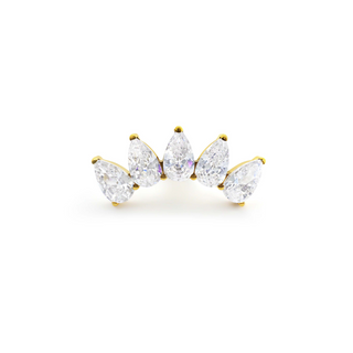 Crown Gem gold titanium flat back
