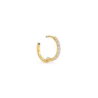Curve Crystal Gold Ear Ring
