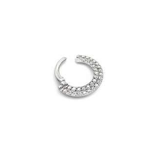 Crystal Crescent Hoop Earring