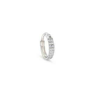 Double Row Silver Hoop Ear Ring