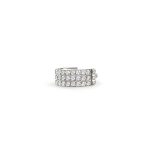 Triple Row Silver Hoop Ear Ring