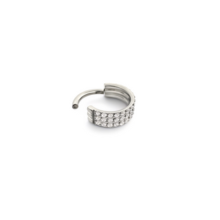 Triple Row Silver Hoop Ear Ring
