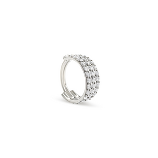 Triple Row Silver Hoop Ear Ring