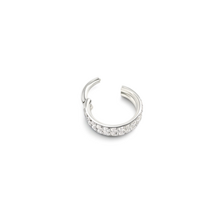 Double Row Silver Hoop Ear Ring
