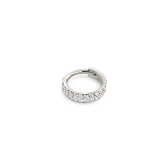Double Row Silver Hoop Ear Ring