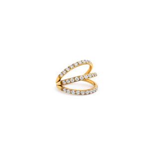 Triple Row Sparkle Gold Ring