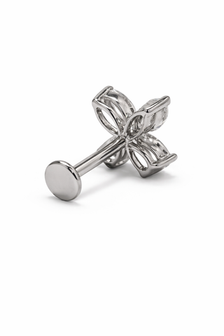 Lumière Bloom - Gold & Diamond Flat Back Stud Earring