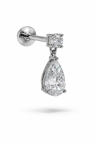 Elen Drop - Gold & Diamond Flat Back Stud Earring