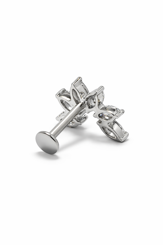 Diamond Ivy  - Gold & Diamond Flat Back Stud Earring